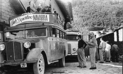 Excursión del C.D. Navarra en los años cuarenta.