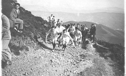 Carreras de montañas en las laderas de Pagasarri en 1912.